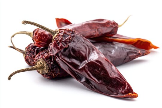 Dried Guajillo Chili Pepper Isolated on White Background&acirc;&euro;&rdquo;A Spicy Ingredient for Culinary Delights