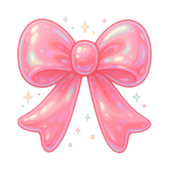 PNG Glossy pink bow illustration