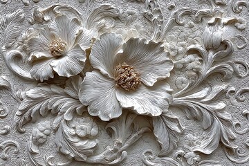 Luxury carved floral relief pattern high resolution picture