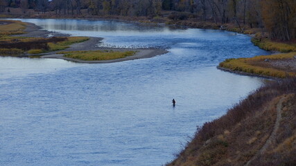 river in the forest, forest river in the morning,outdoors, wetland, nature, wildlife, season, fall, Canada, Alberta, river, reflection, tree, fishing, 