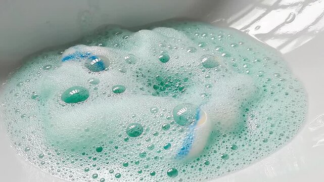 泡立つ歯磨き粉の繊細な広がり