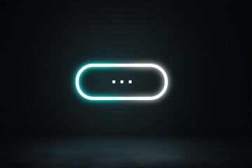 Neon loading bar with glowing dots on dark background