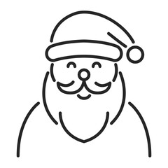 santa claus line web icon