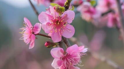 Obraz premium Vibrant colorful flower blooming brightly in a sunny garden, with soft green leaves surrounding its delicate petals. Fresh flower standing tall among grass, showcasing natural beauty, freshness