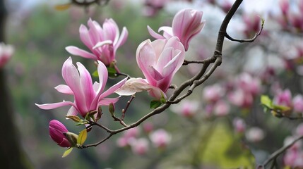 Vibrant colorful flower blooming brightly in a sunny garden, with soft green leaves surrounding its delicate petals. Fresh flower standing tall among grass, showcasing natural beauty, freshness