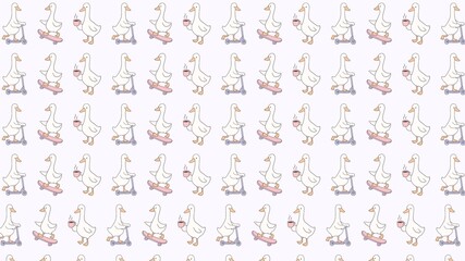 Obraz premium Skateboarding Ducks