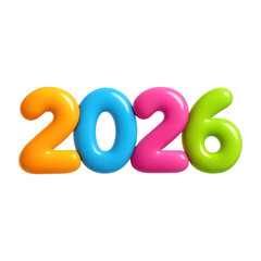 PNG Colorful numbers for future celebration.