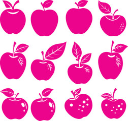Seamless pattern with fresh red and green apples, leaf, and heart icon for a healthy food vector illustration design