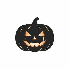 Halloween Pumpkin Jack-o'-Lantern with Evil Smile