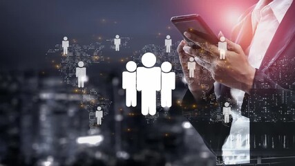 Global human network and workforce distribution highlight human, network, and global presence through digital connection and team coordination Marrow - Powered by Adobe