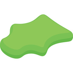 Abstract Green Shape with Soft Shadows Isolated on Transparent Background Vector Illustration