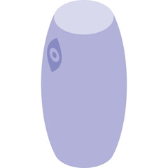 Abstract Elliptical Shape With Swirl Design In Light Purple And Dark Purple Accents On White Background