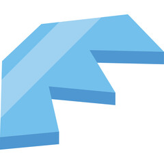 Abstract Geometric Shape in Light Blue with Sharp Angles and Transparent Background