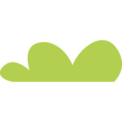 Abstract Green Blob Shape Element for Graphic Design and Nature Concepts with Transparent Background and Subtle Shadows