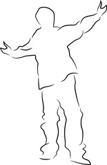 Man with arms extended vector.eps