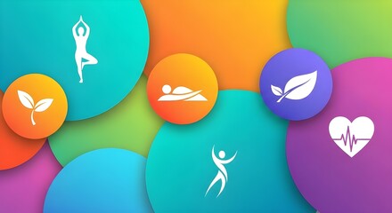 Iconos de atención médica, color del arco iris