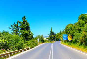 Nationalstraße 82 (Ethniki Odos 82) Nahe Pylos in Richtung Kalamata/Peloponnes, Griechenland