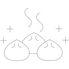 Abstract line art illustration of two noses with steam rising above and plus signs on a transparent...