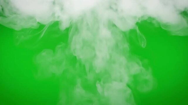 Green Screen rising white smoke on background scene 2 with distortion, overlay, glitch, static noise, scan lines black background, 4k animated video loop