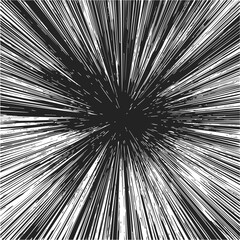 Speed lines hand drawn sketch radial burst effect from center — stock vector