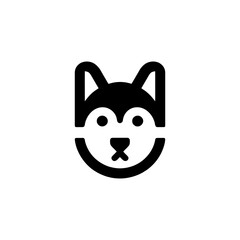 Minimalist Husky Icon in Modern Graphic Style