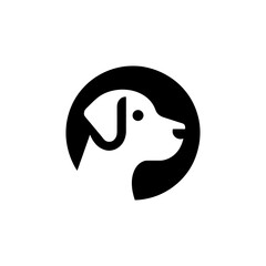 Minimalist Dog Head Logo Design in Black
