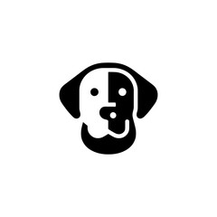Two Faced Dog Monochromatic Logo Design