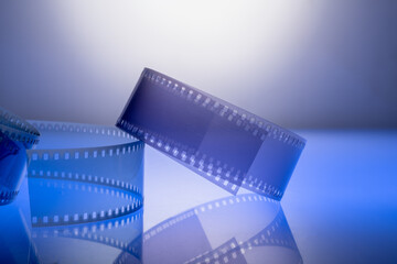 Cinema background with film for announcements, flyers, invitations