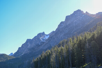 Fototapeta premium Sawtooth Mountains at Redfish Lake in Stanley Idaho