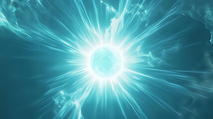 Intense blue energy core radiating powerful beams through cosmic clouds. Mystical, powerful, and otherworldly. Perfect for fantasy, magic, or sci-fi themes.

