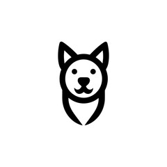 Elegant Dog Face Monoline Vector Logo Design