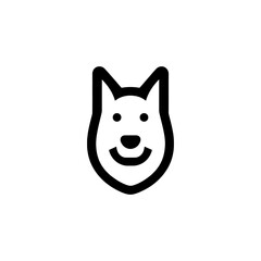 Minimalist Dog Head Icon Vector Design