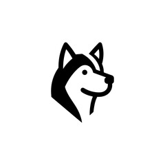 Minimalist Husky Head Vector Design for Modern Brands