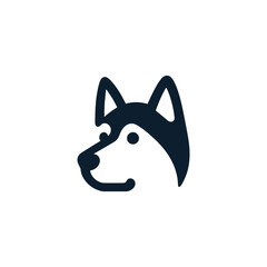 Minimalist Husky Head Vector Illustration for Logo Design © Mamun360