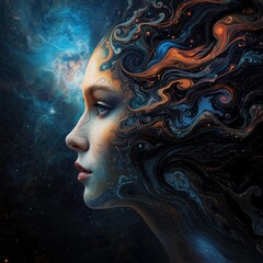 portrait of a woman with a creative hairstyle