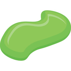 Abstract Green Shape With Smooth Curved Edges And A Shiny Surface On A Transparent Background