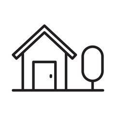 Housing and tree icon vector design illustration template in trendy style