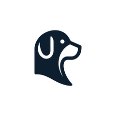 Minimalist Dog Head Vector Logo Design Template