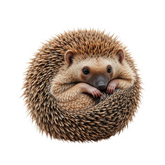Adorable hedgehog curled up in a ball, ready for a cozy nap, a heartwarming moment that captures the beauty of nature's cutest creatures