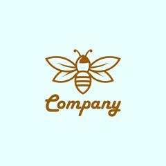 Minimalist Bee Brand Company Logo