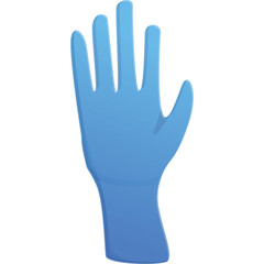 Blue surgical glove on transparent background isolated medical protection equipment