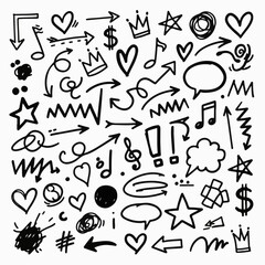 seamless pattern of hand-drawn doodle symbols 4