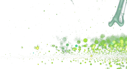 Emerald and lime green glitter and glowing sparkles floating on black background, shimmering mist and ethereal smoke diffusion, soft glowing particles, dreamy sci-fi aura, macro photogr clean PNG