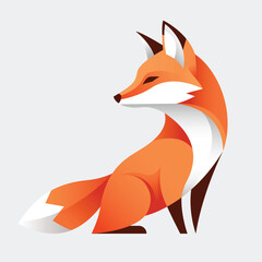 Obraz premium Minimal Fox Mascot for Brand Identity Orange Logo