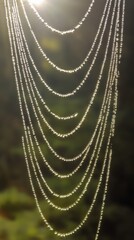 radial. Dew drops in a circular pattern along delicate spider web threads. wildlife magazines, conservation campaigns, designed for wildlife conservation campaigns, supports conservation.