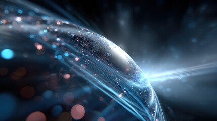 Global Network - Data Flow, Digital World Stock Photo