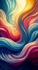 Abstract Pastel Swirls Background: Dynamic, Wavy, Colorful Flow of Soft Hues and Gentle Curves - Serene Art