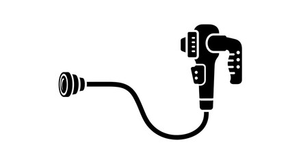 Medical endoscope silhouette isolated