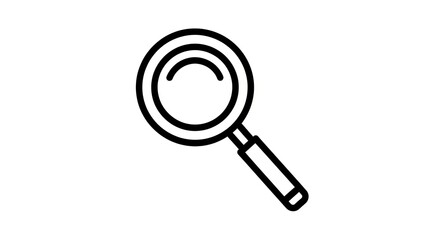 Magnifying glass illustration isolated white background