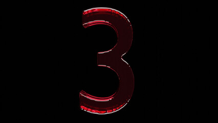 3d red numbers